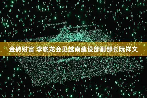金砖财富 李晓龙会见越南建设部副部长阮祥文