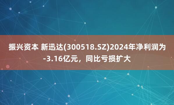 振兴资本 新迅达(300518.SZ)2024年净利润为-3.16亿元，同比亏损扩大